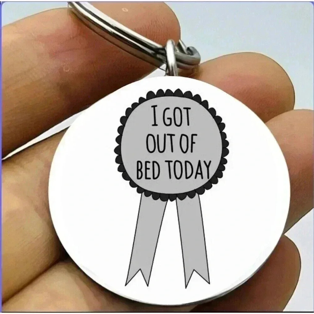 I Get Out Of Bed Award All Deserve Prize Trophy Hard Work Hot Funny Keychain